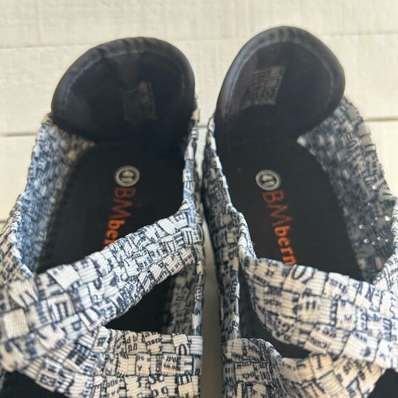 bernie mev. Lulia Newsprint Black White Woven Shoes wedge size 41 - Picture 7 of 11